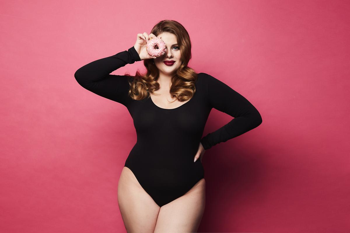  Sveltors Plus Size Body Suit for Curvy Women Black