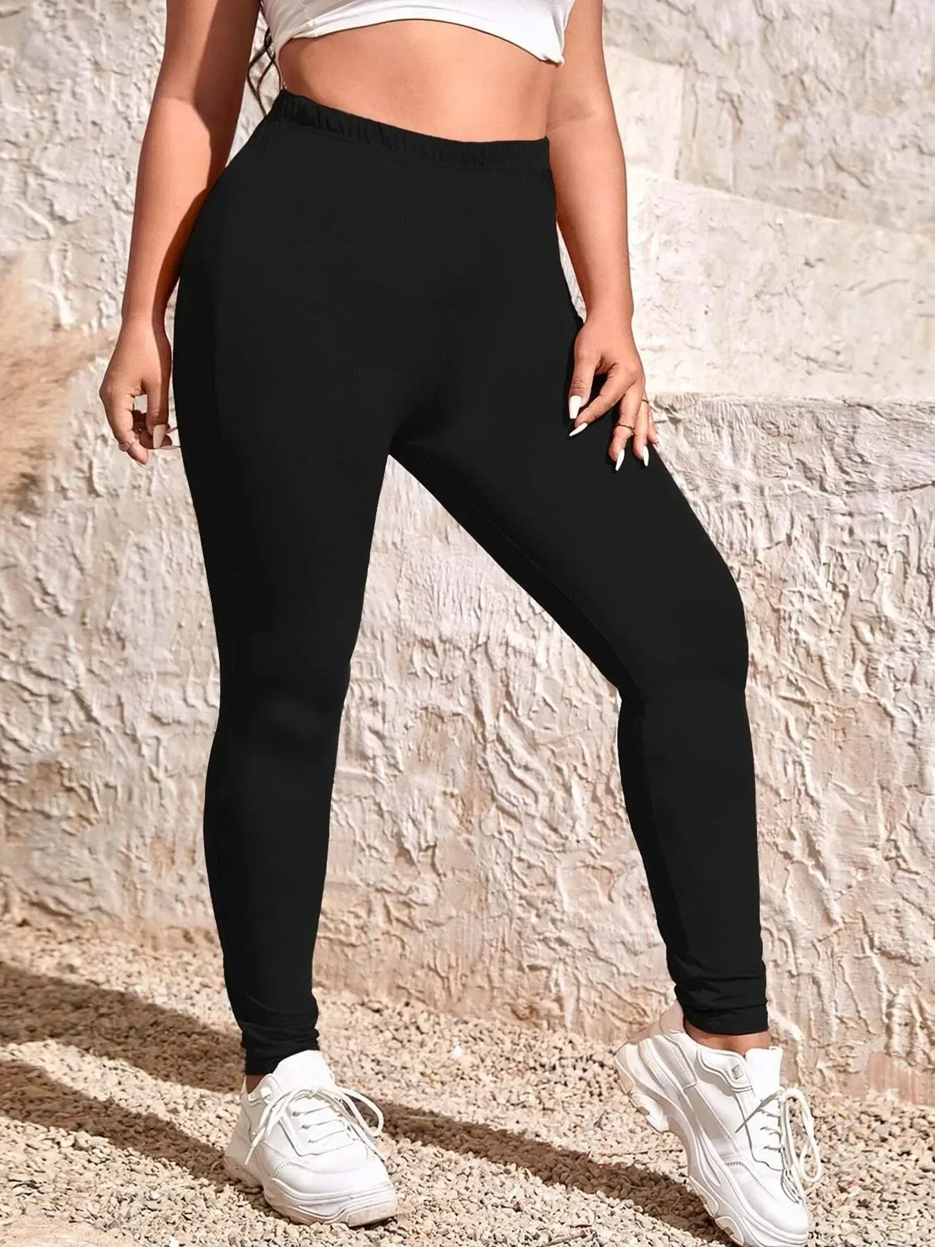 Pantaloni Sportivi Donna Plus Size - Vita Alta Skinny Per Yoga Ed Equitazione - Foto 6