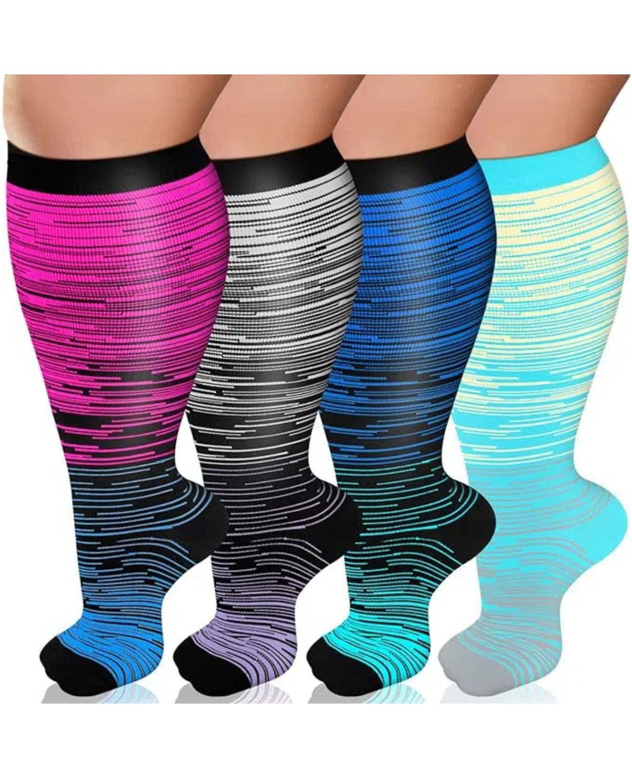 Pairs Plus Size Compression Socks for Women - Main Image