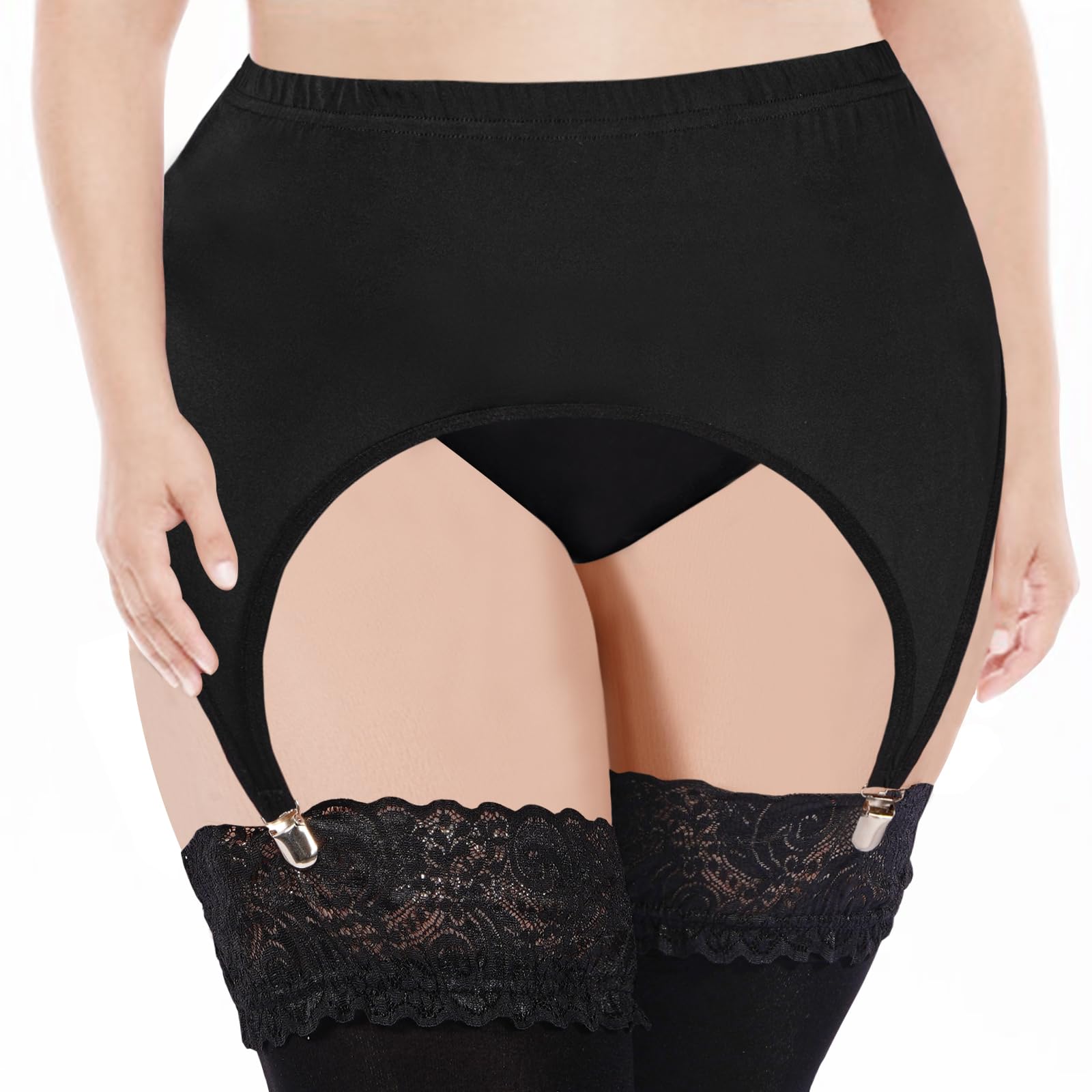 Garter Belt Plus Size with 4 Vintage Metal Clips | Moon Wood Garter Belt Plus Size with 4 Vintage Metal Clips | Moon Wood