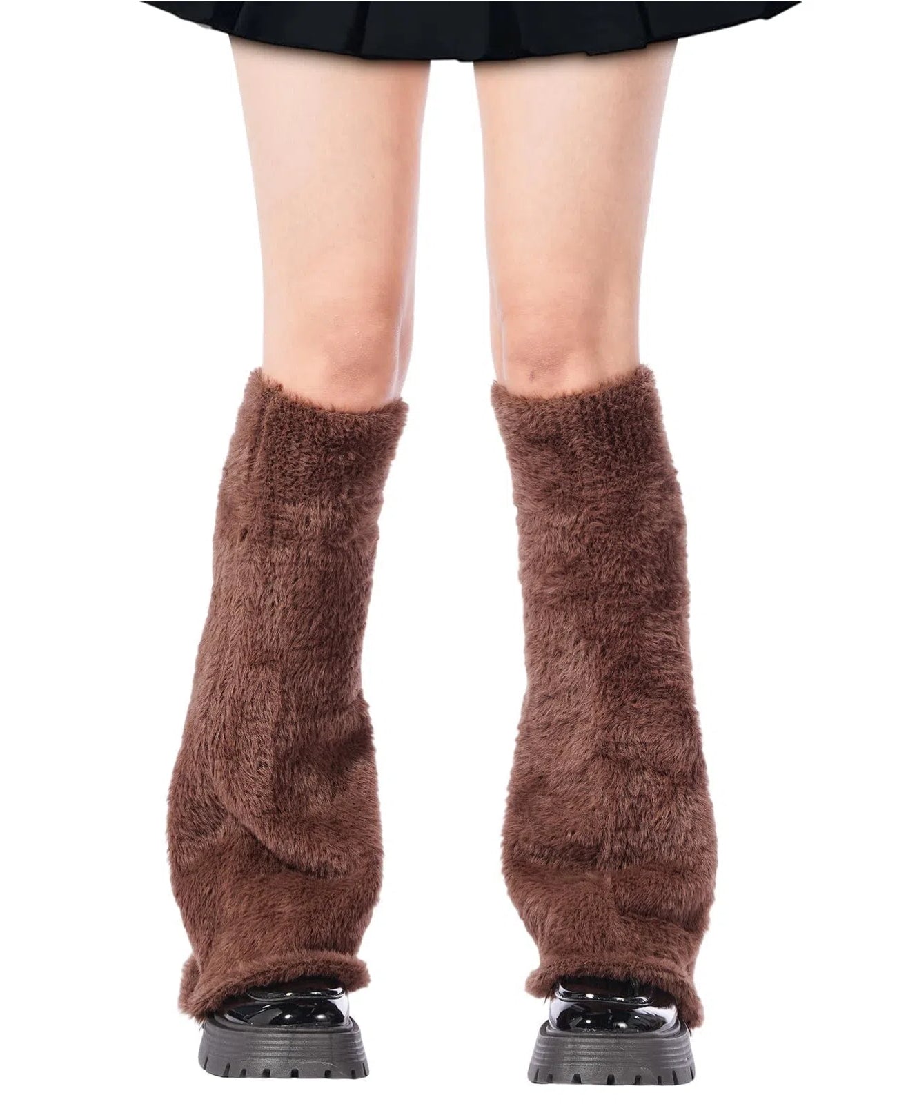 Leg Warmers Plush Kawaii Fuzzy Coffee Moon Wood