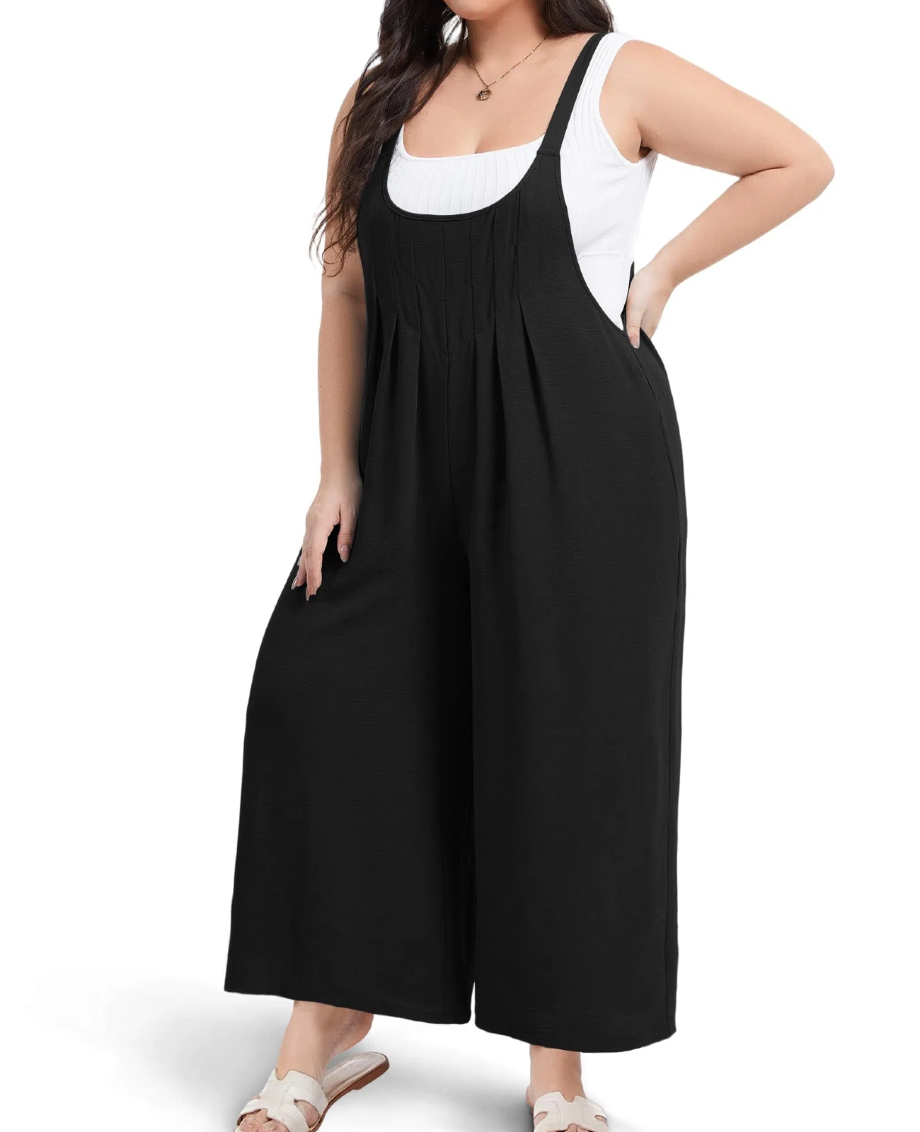 Plus Size Jumpsuits Wide Leg - Black