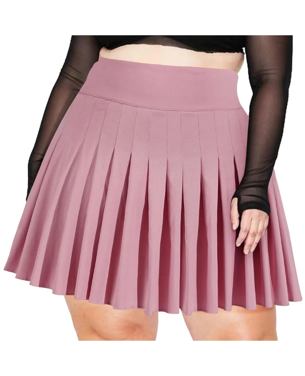 Pinkparks layered mini skirt/Sサイズ Plus Size Pleated Mini Skirt-Pink丨Moon Wood