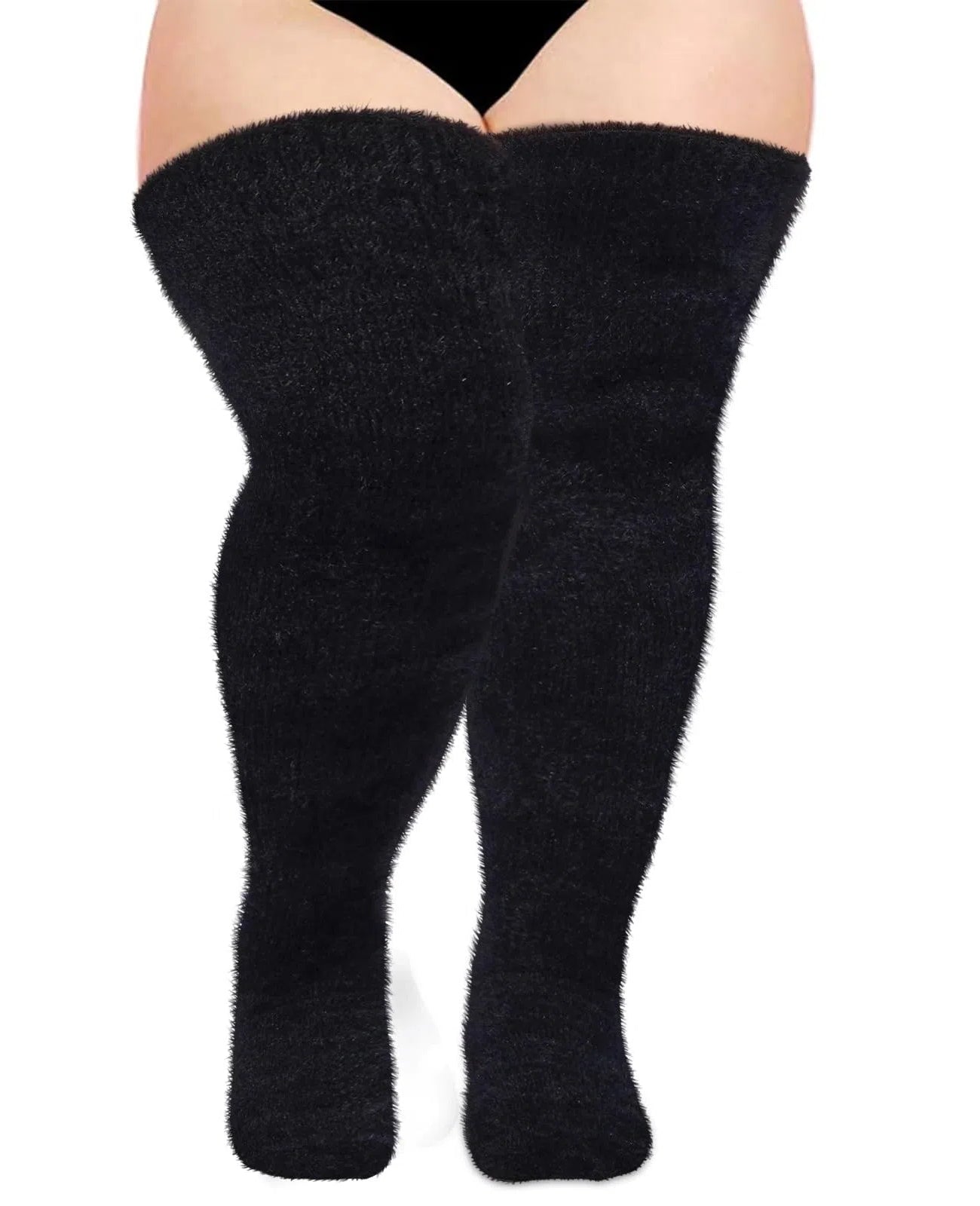 Plus Size Plush Thigh High Socks Moon Wood