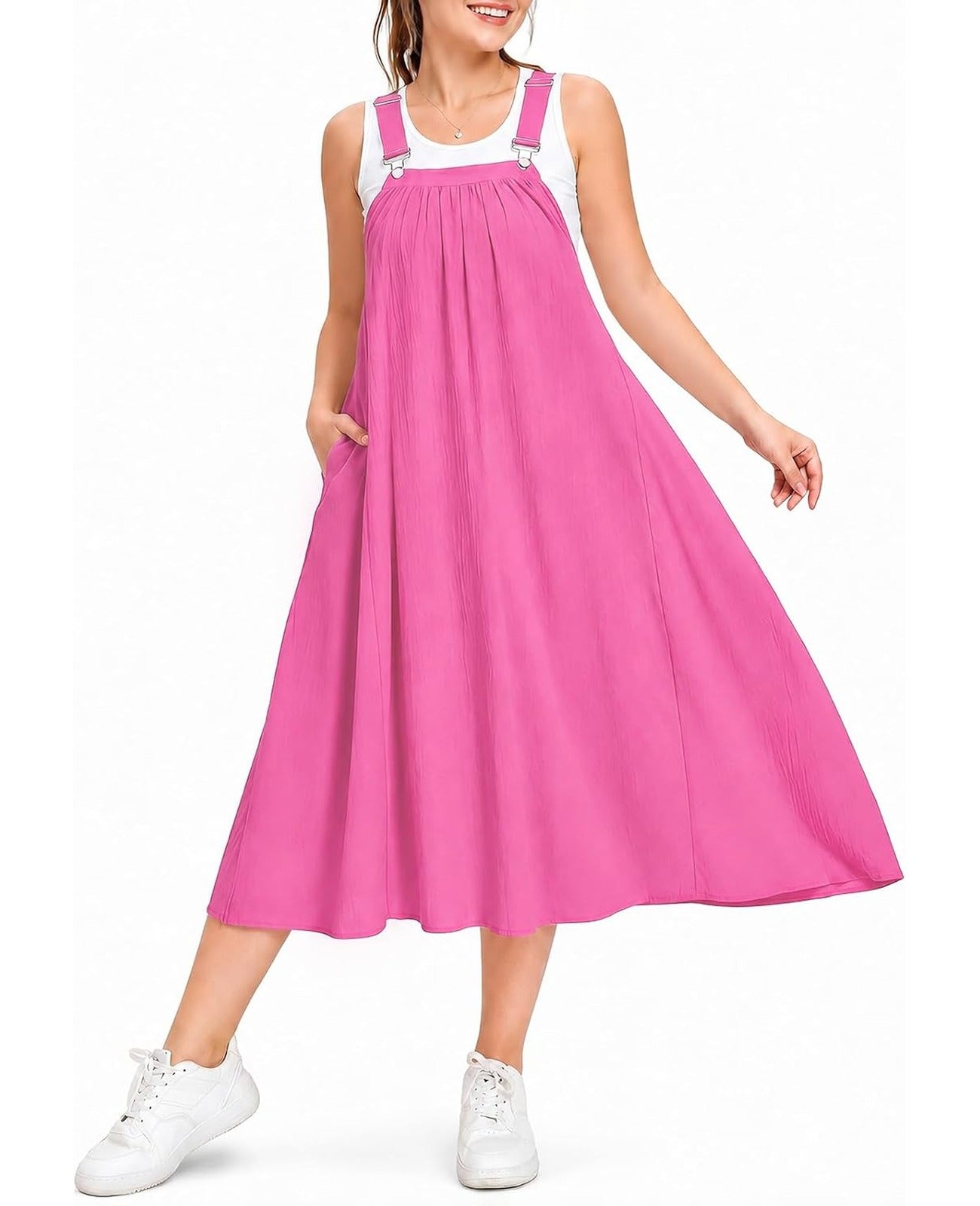 cotton overall dress Flowy color:LT BLUE Elevate your wardrobe with tagged4.26.24 Most grocery stores carry