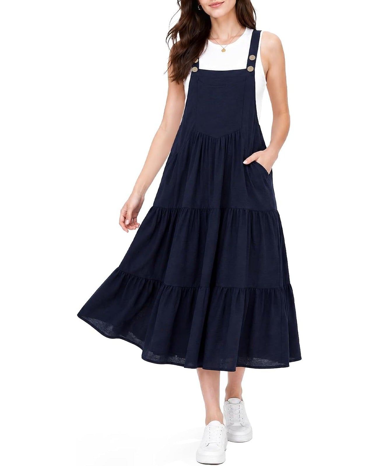 midi overall dress Tiered with Pockets textured knit dress maddy puff dress pattern Material:Taffeta Jean Denim Suspender Skirt