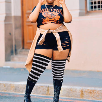 Plus Size Striped Thigh High Socks for 2026: Playful Styling Tips for Curvy Women
