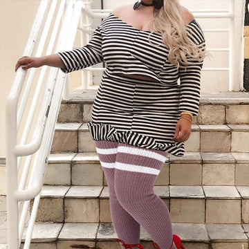 Stylish Pink Thigh High Socks for Plus Size