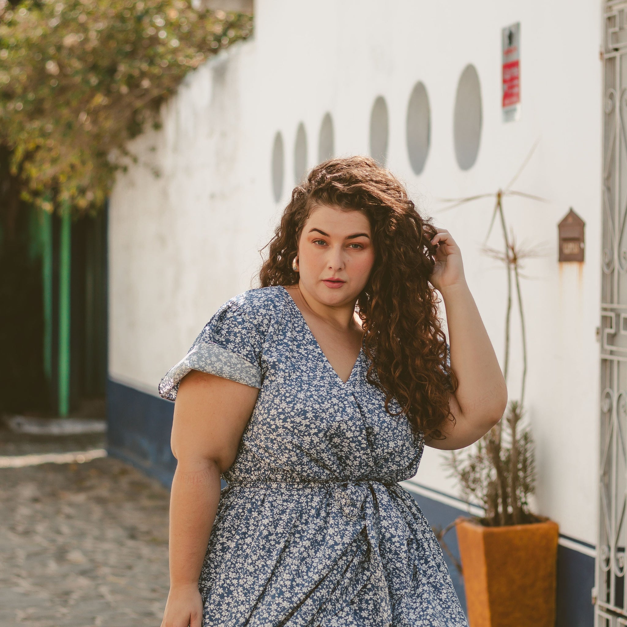 wrap dresses for curvy women Final Sale Plus Size Deep V Faux Dress with 3/4 Sleeves in Orange Black Print This plus size dress woven features a flattering wrap Plus Size Wrap Dresses 2026: