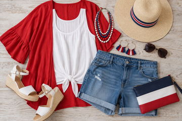 AI-generated editorial cover for Best Plus Size Fourth of July Outfits for 2027: Fourth of July plus-size outfits in red white and blue