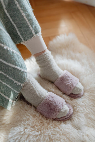 cozy plus size fuzzy socks with soft slippers for winter warmth