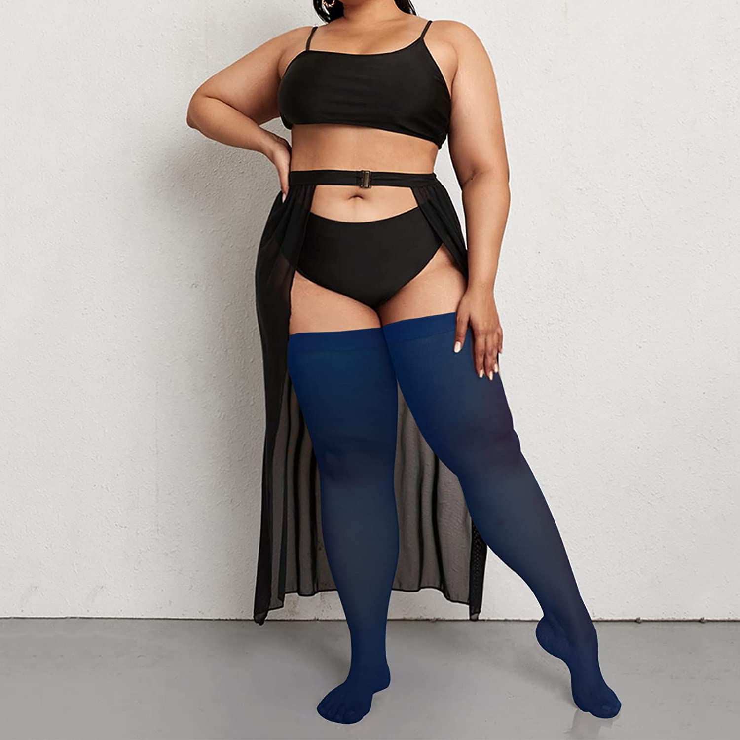 Plus Size Thigh High Stockings - Moon Wood