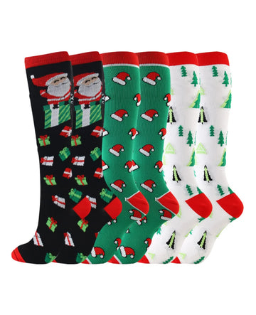 3 Pack Christmas Compression Socks