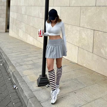 3 Paar Baumwoll-Kniestrümpfe – Schwarz