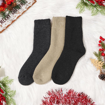 3 Pairs Wool Boot Socks for Women Winter