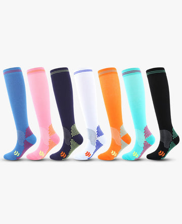 6 Pack Compression Socks Colorful