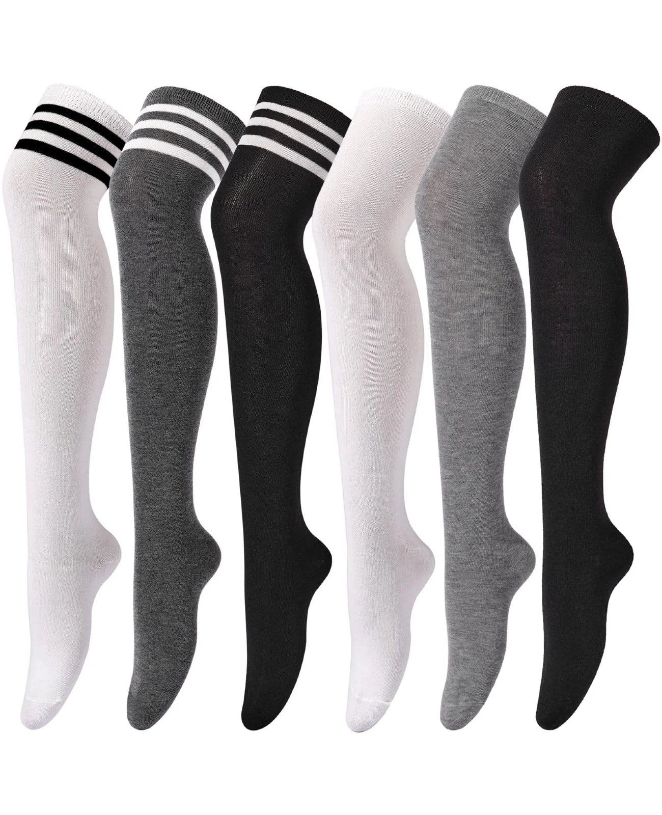 Overknee-Socken aus Wolle – Grau