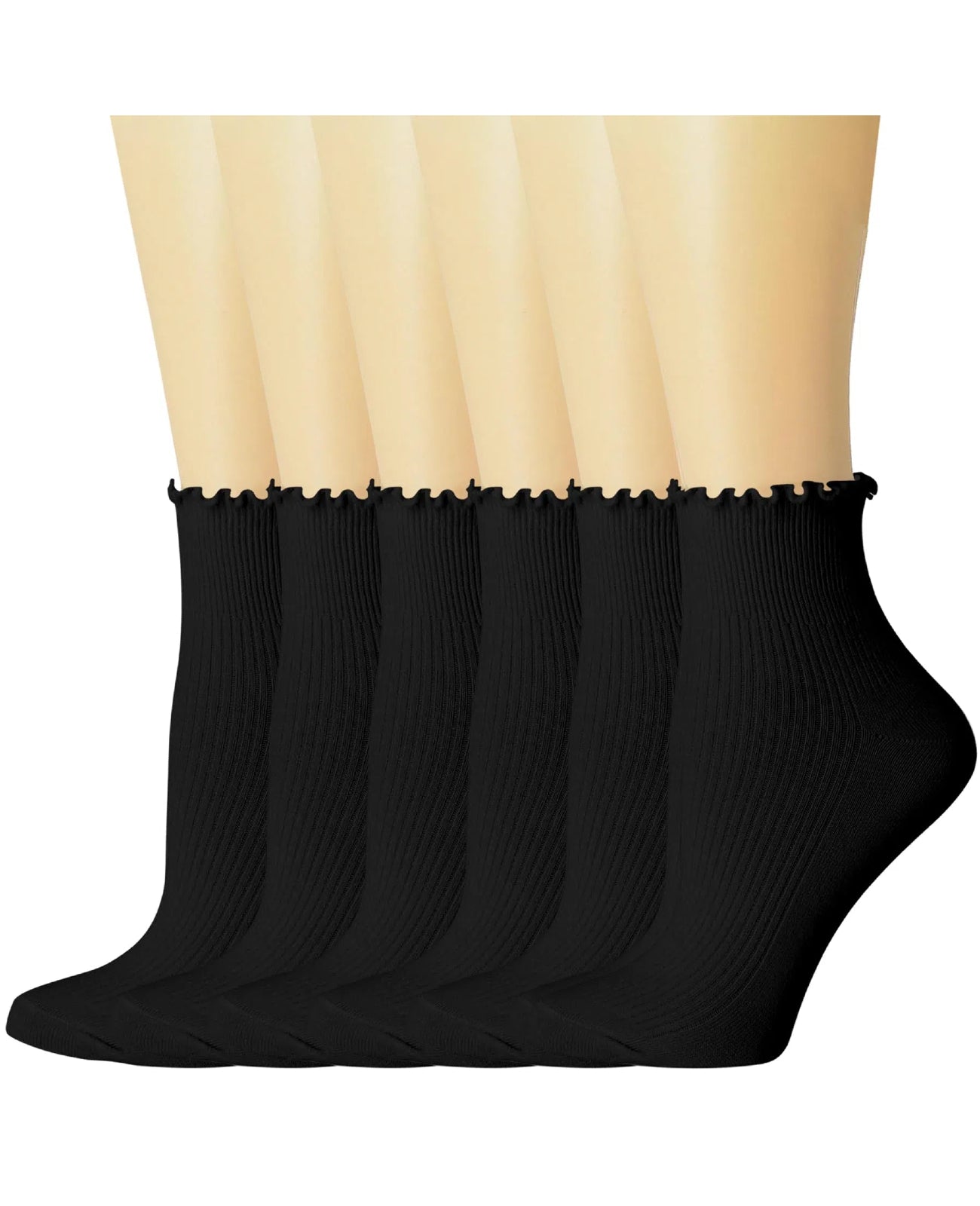 3 paires de chaussettes hautes souples en coton - Noir