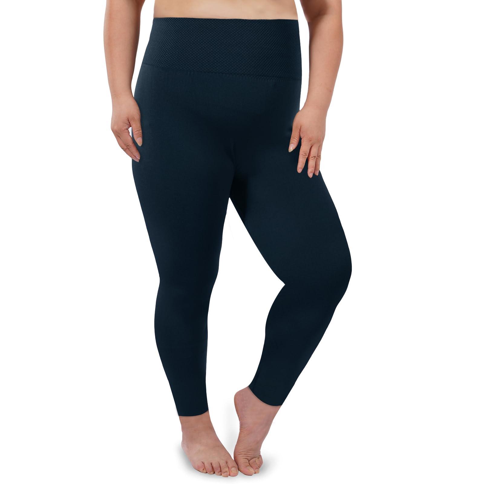 6 Pack Plus Size Fleece Lined Leggings High Waist-Moon Wood