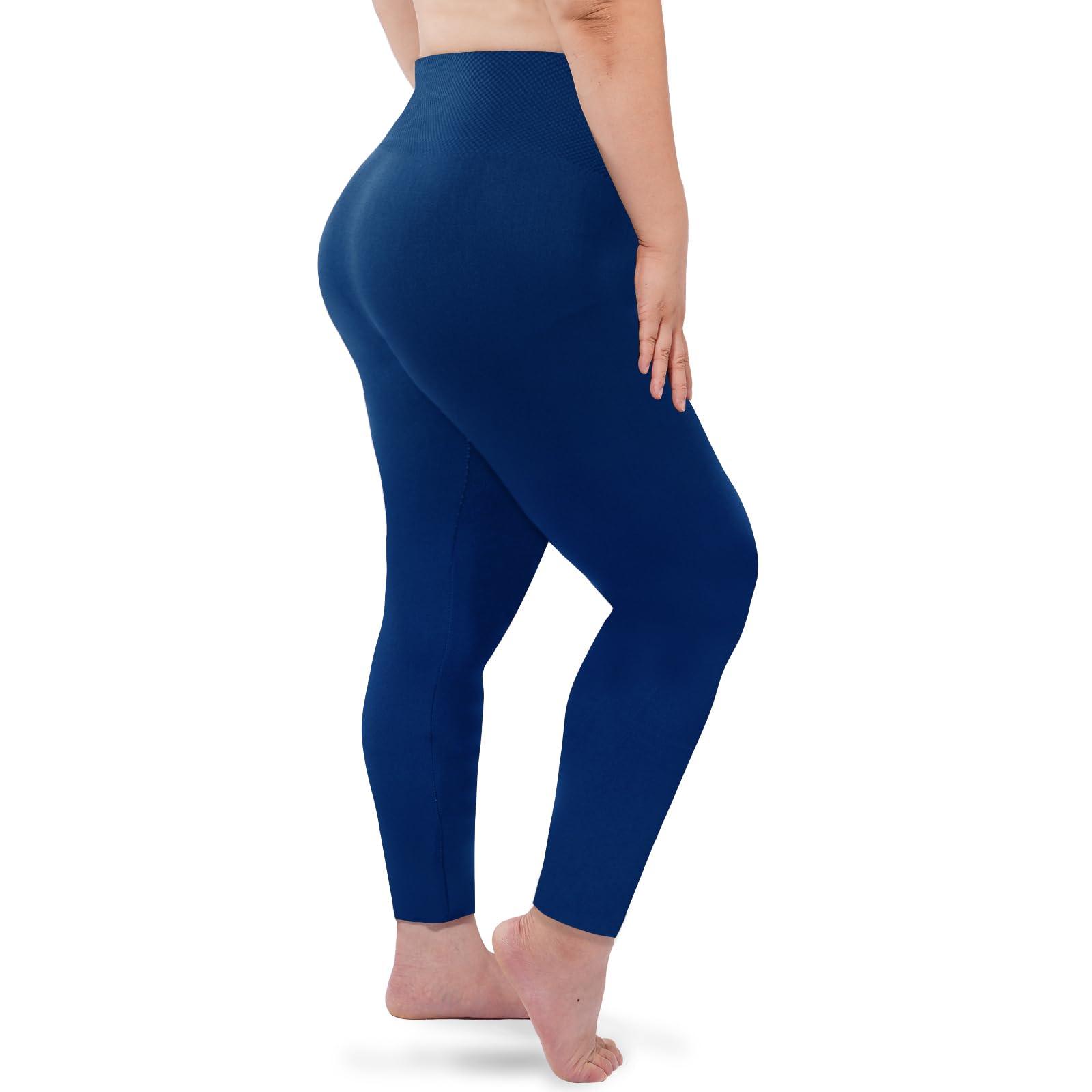 6 Pack Plus Size Fleece Lined Leggings High Waist-Moon Wood