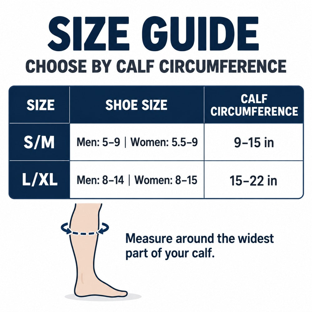 7 Pack Compression Socks Classic Black and White size guide detail image