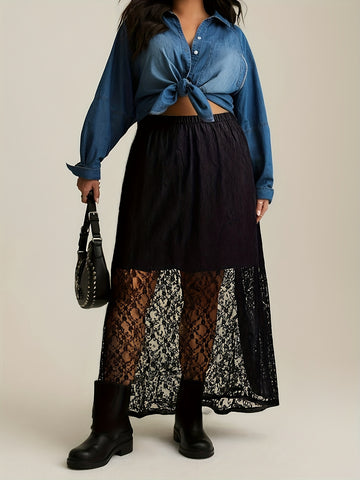 Bulk Black Plus Size Lace Skirt 159 Pcs