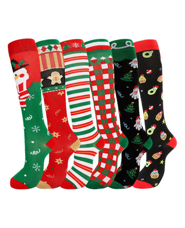 Christmas Compression Socks (6 Pairs)