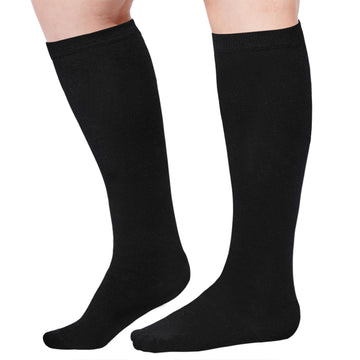 Cotton Knee High Socks Casual-Black