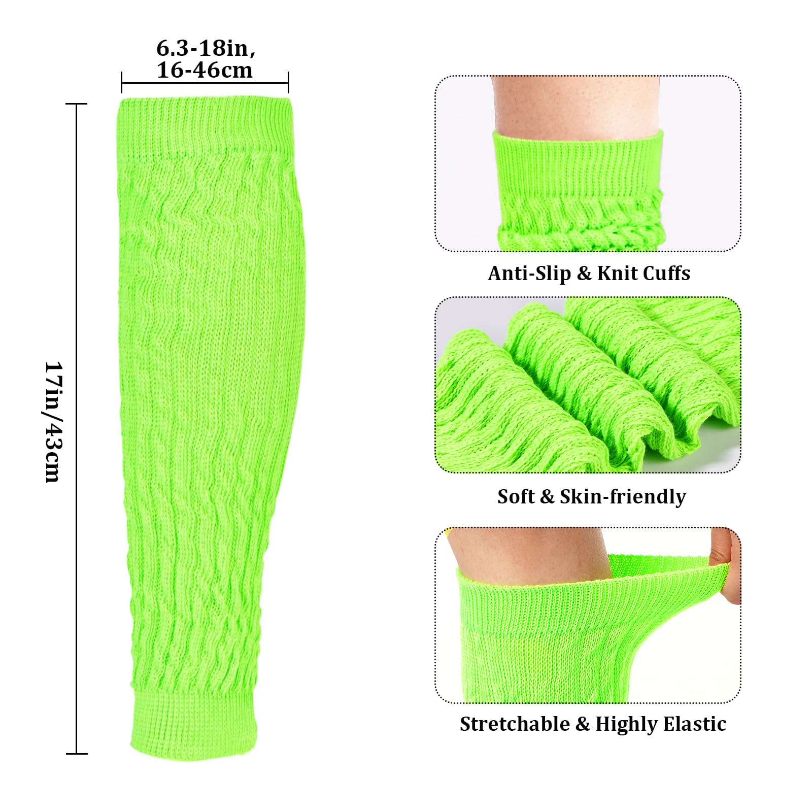 Cotton Slouch Leg Warmers-Green - Moon Wood