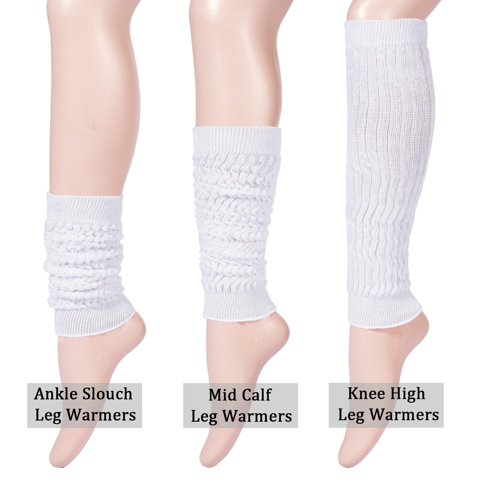 Cotton Slouch Leg Warmers-White - Moon Wood