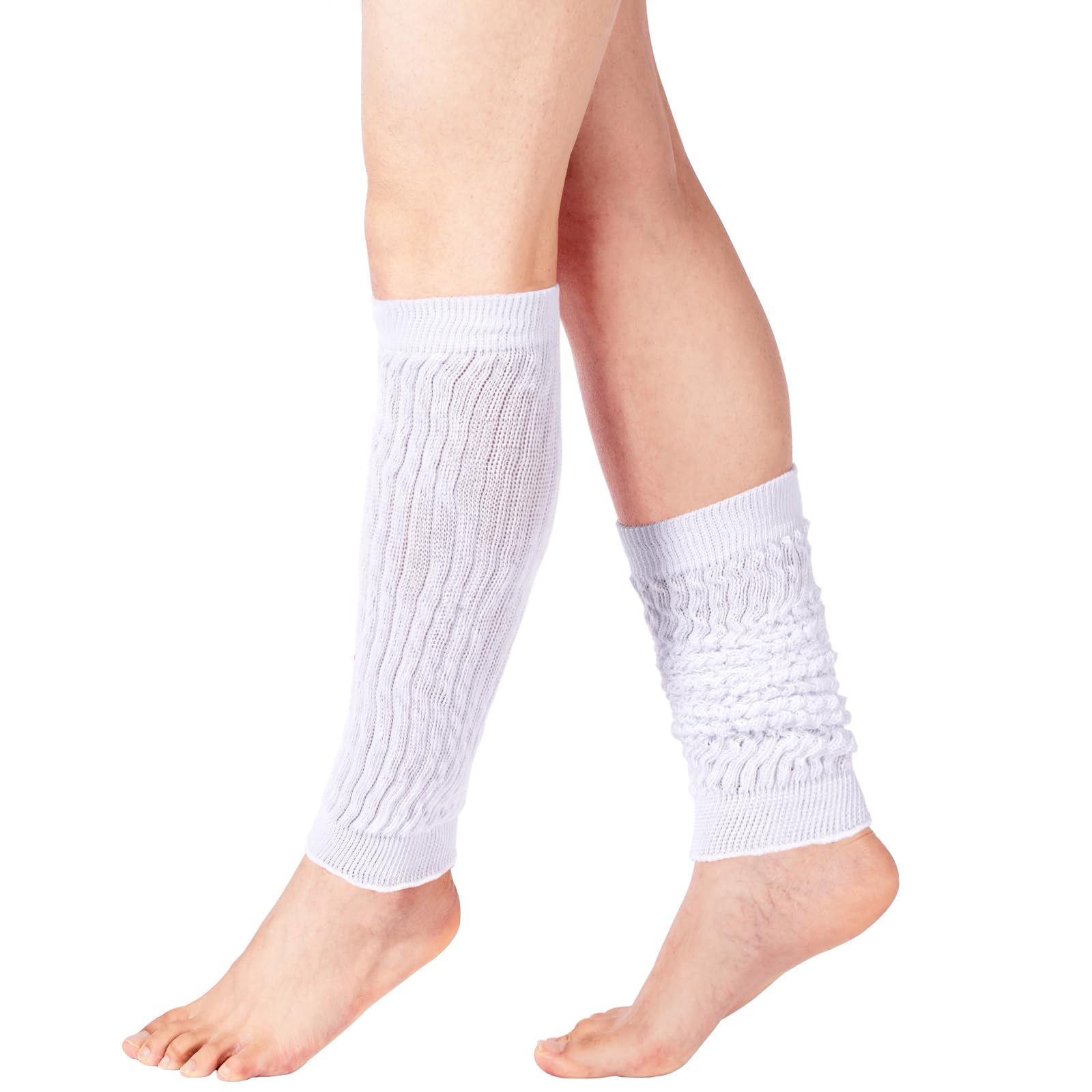 Cotton Slouch Leg Warmers-White - Moon Wood