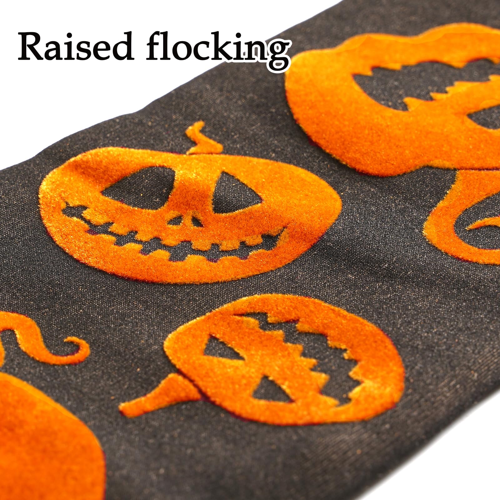 Fleece Lined Thigh High Socks Translucent-Pumpkin - Moon Wood