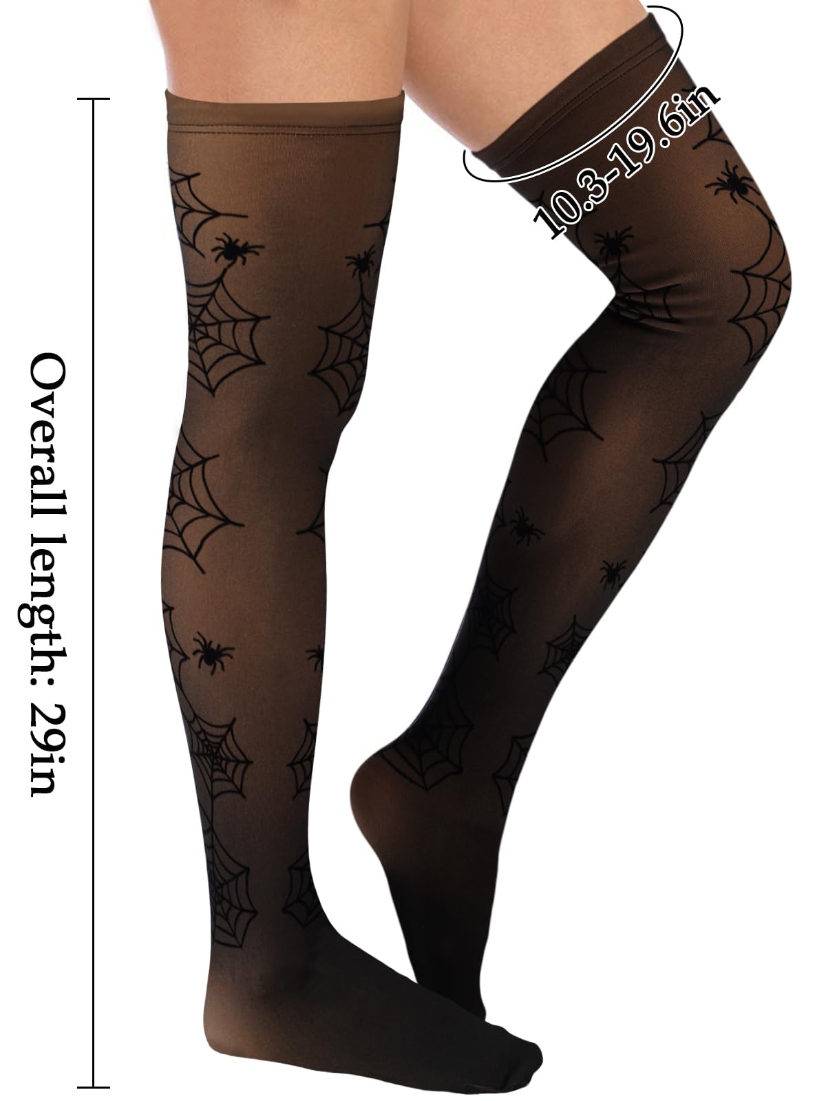 Fleece Lined Thigh High Socks -Spider Web | Moon Wood