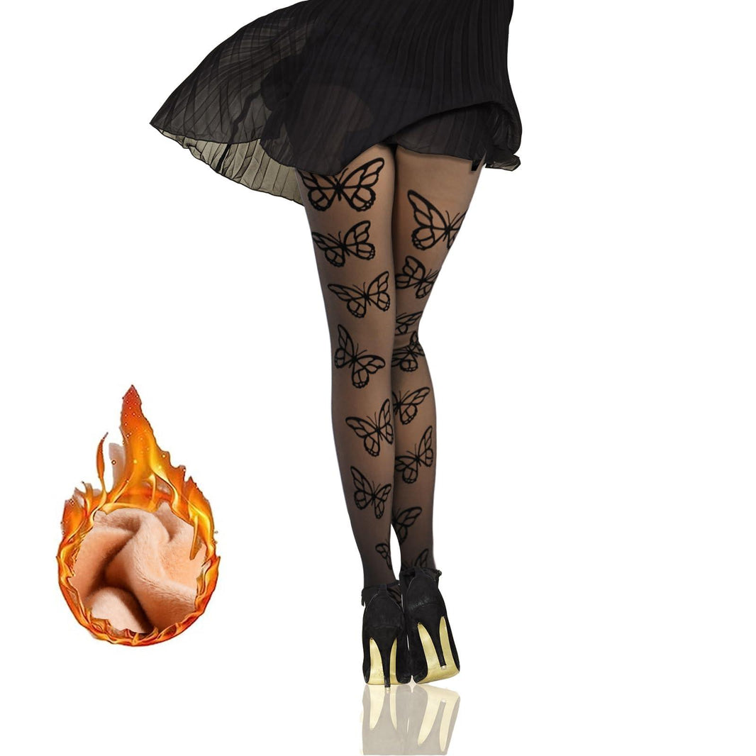 Translucent Fleece Lined Tights For Women