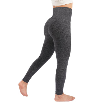 Legging Scrunch Sans Couture Avec Dos En V - Noir