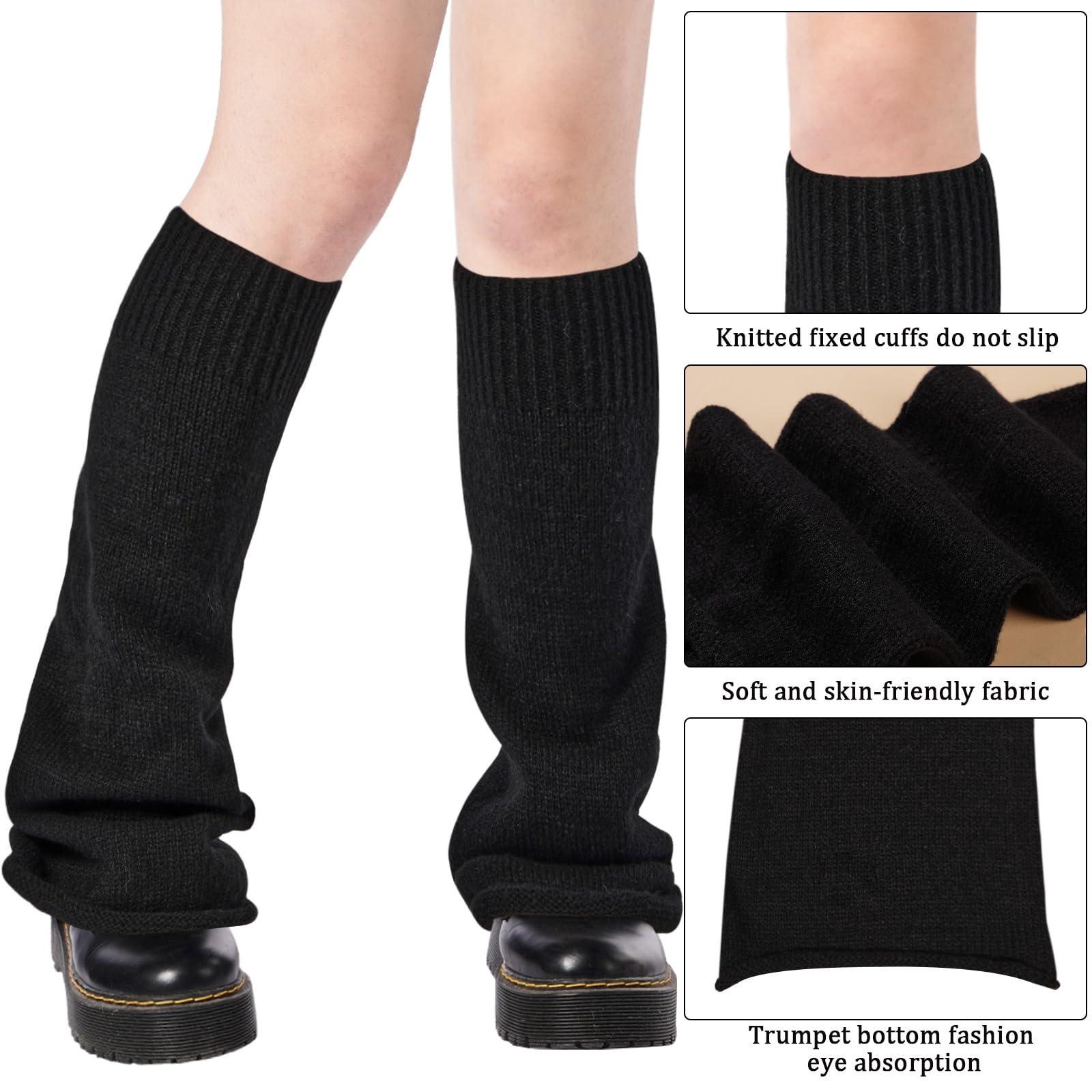 Leg Warmers for Women Knitted Goth Lolita - Black-Moon Wood