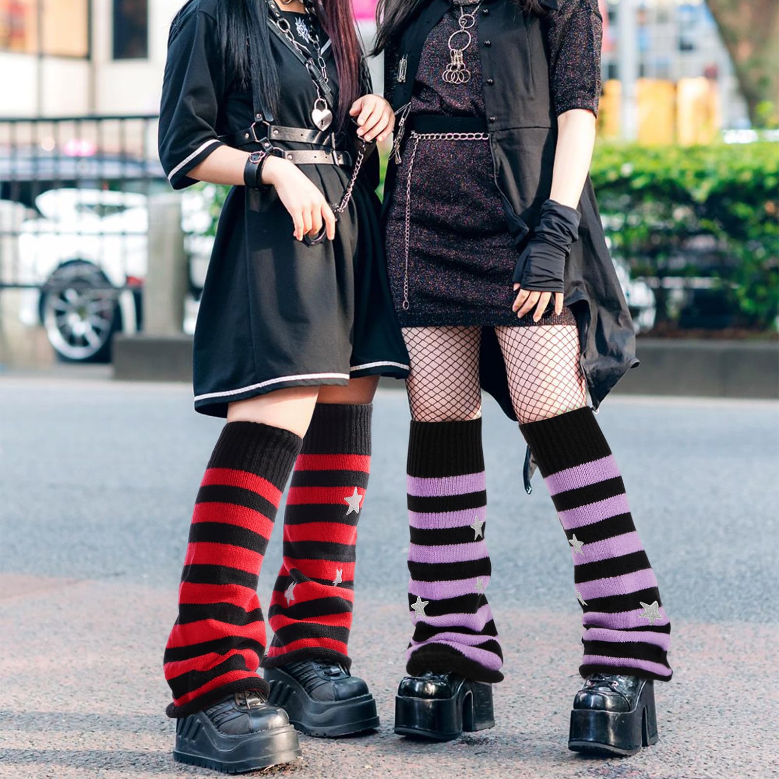 Jambières Leg Warmers Longues Kawaii Pour Femmes - Style Y2K, Gothique Lolita, En Acrylique Tricoté, Taille Unique - 5
