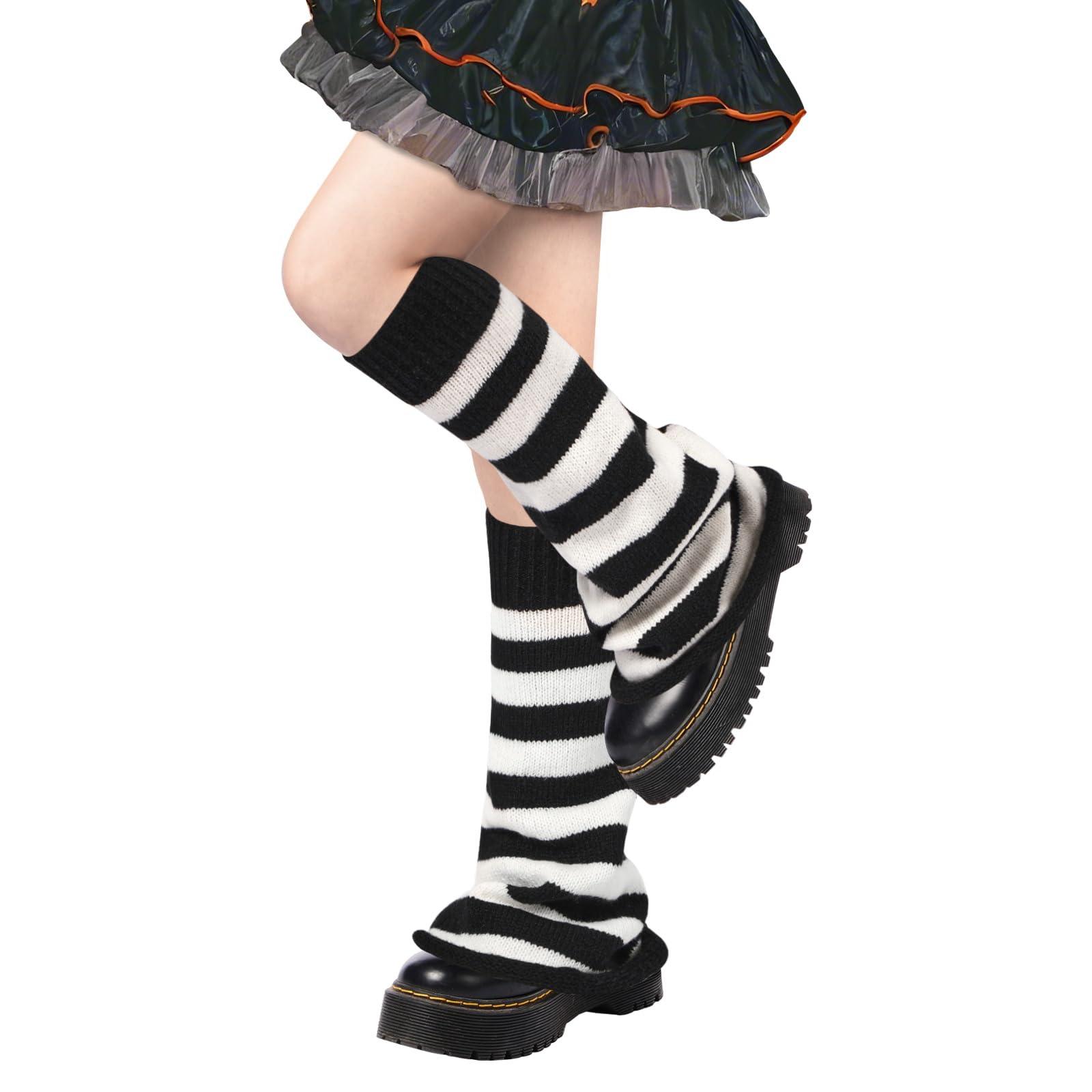 Cozy Japanese Knit Leg Warmers | Goth Lolita Bubble Socks For Women | Cute & Stretchy