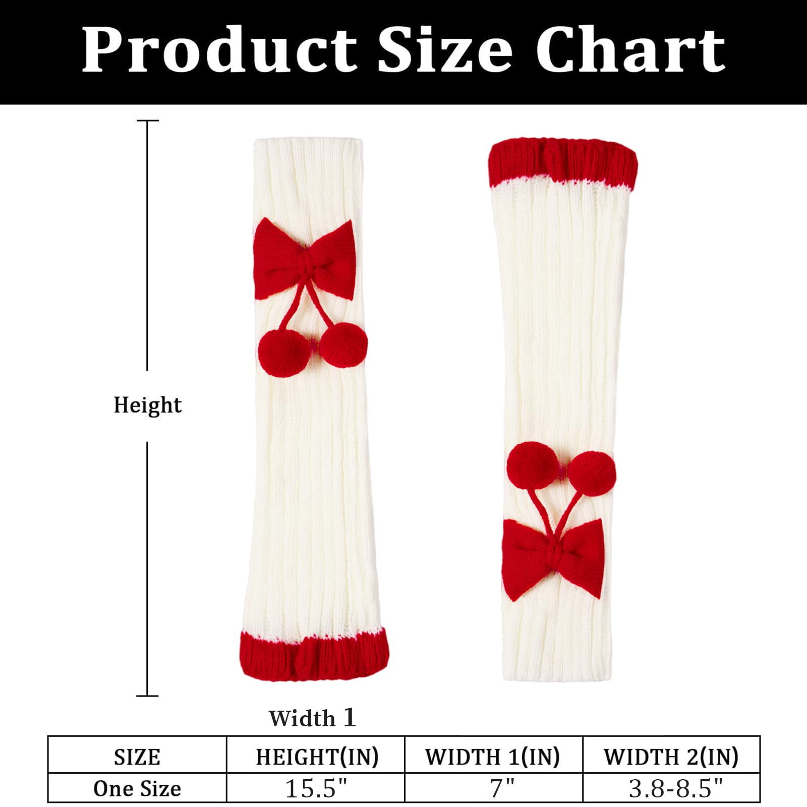 Jambières Leg Warmers Longues Kawaii Pour Femmes - Style Y2K, Gothique Lolita, En Acrylique Tricoté, Taille Unique - 2