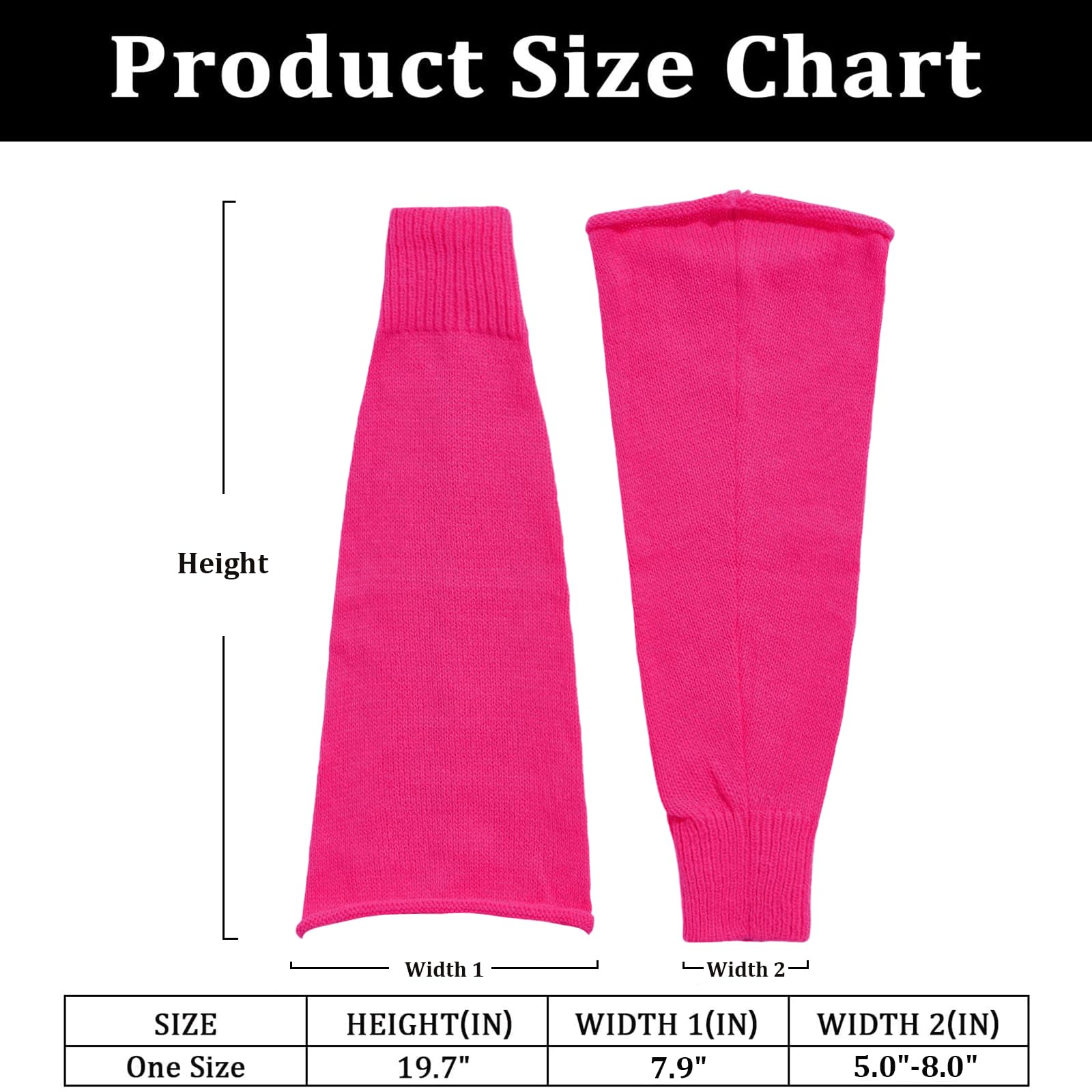 Leg Warmers for Women Knitted Goth Lolita - Thick Hot Pink-Moon Wood