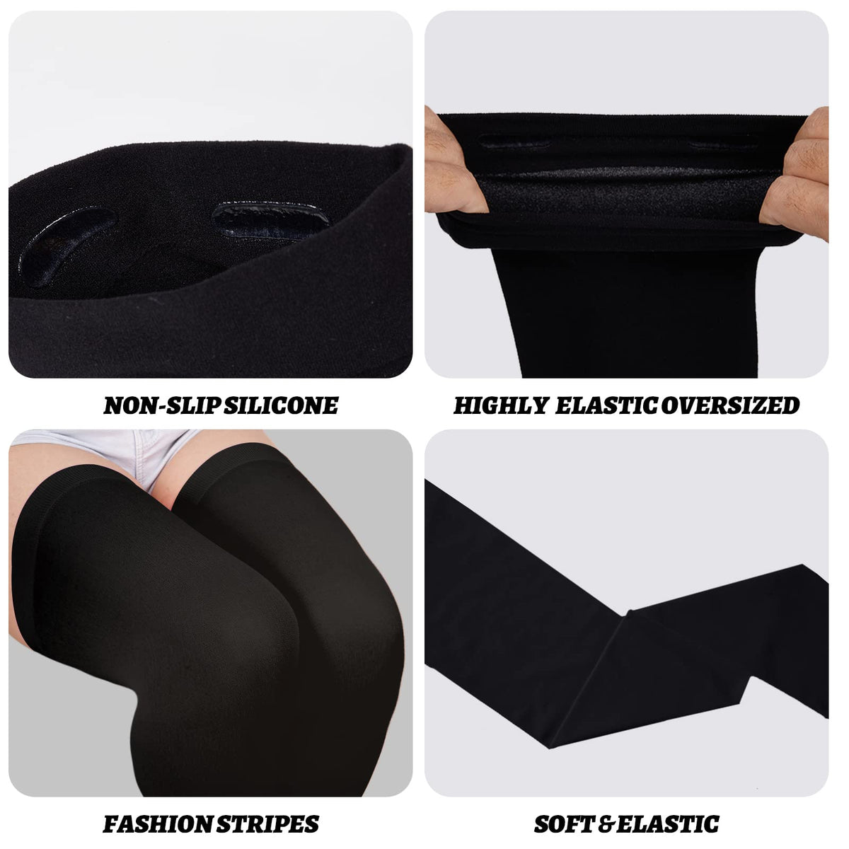 Chaussettes Hautes Mi-bas Grandes Tailles Durio - Pour Cuisses Fortes, Confortables Et Stylées