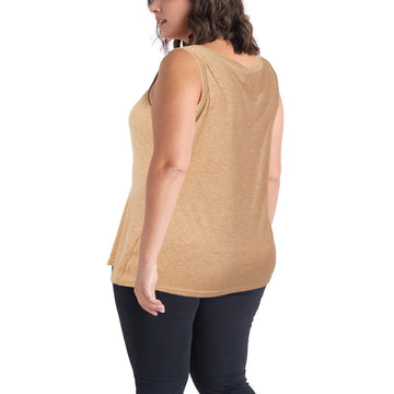 Plus Size Tank Tops for Women Summer Sleeveless T-Shirts Loose-Beige