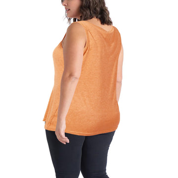 Plus Size Tank Tops for Women Sleeveless T-Shirts Loose-Orange