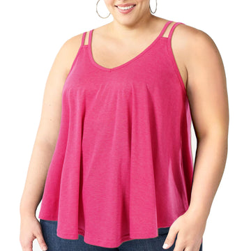V FOR CITY Women Plus Size Camisole Scoop Neck Casual Cotton Tank