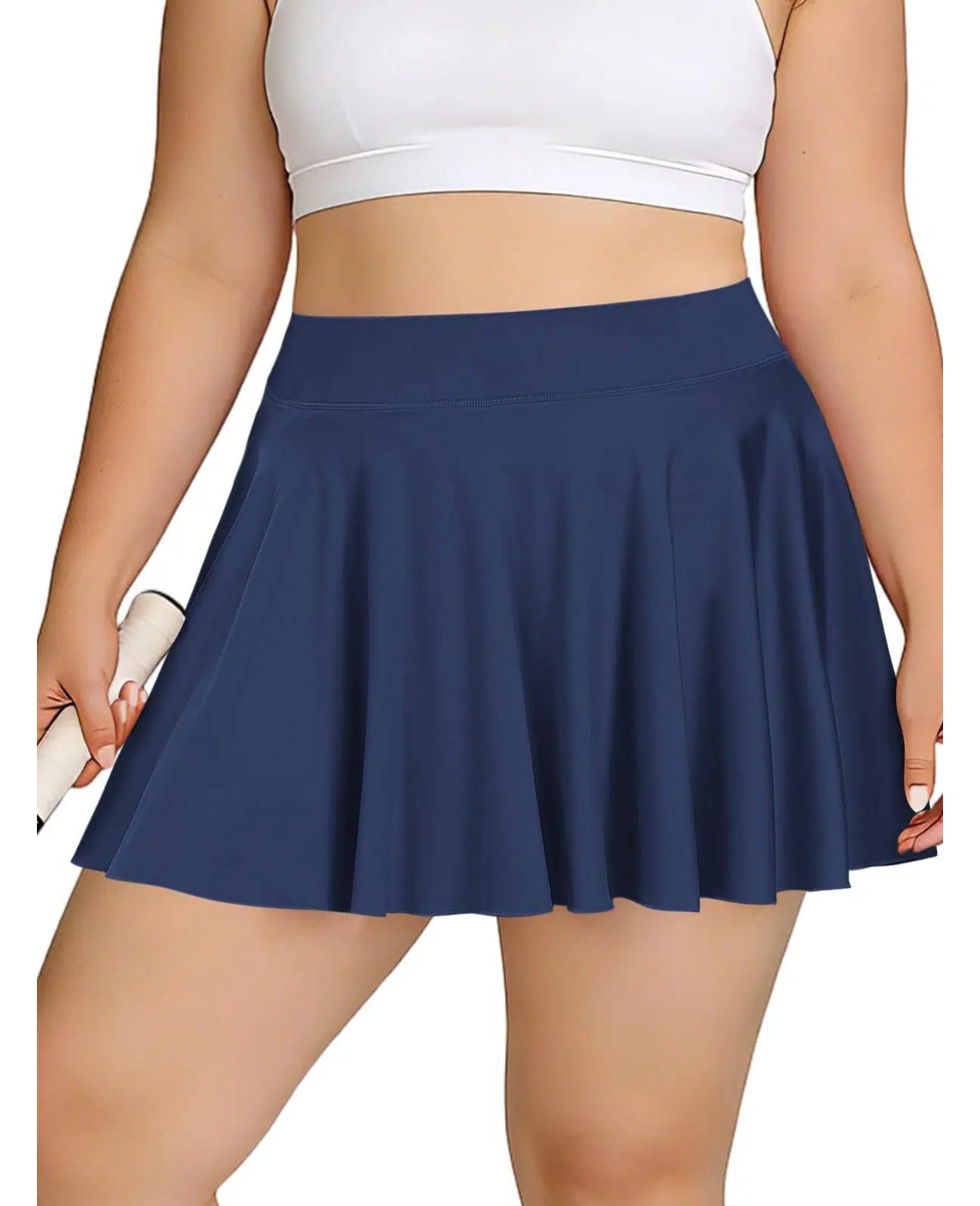 Plus Size Athletic Tennis Skirt - Navy-Moon Wood
