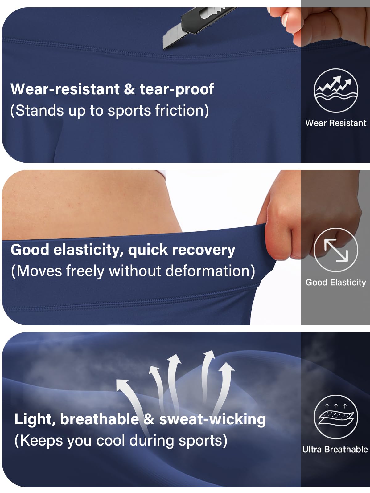 Plus Size Athletic Tennis Skirt - Navy-Moon Wood