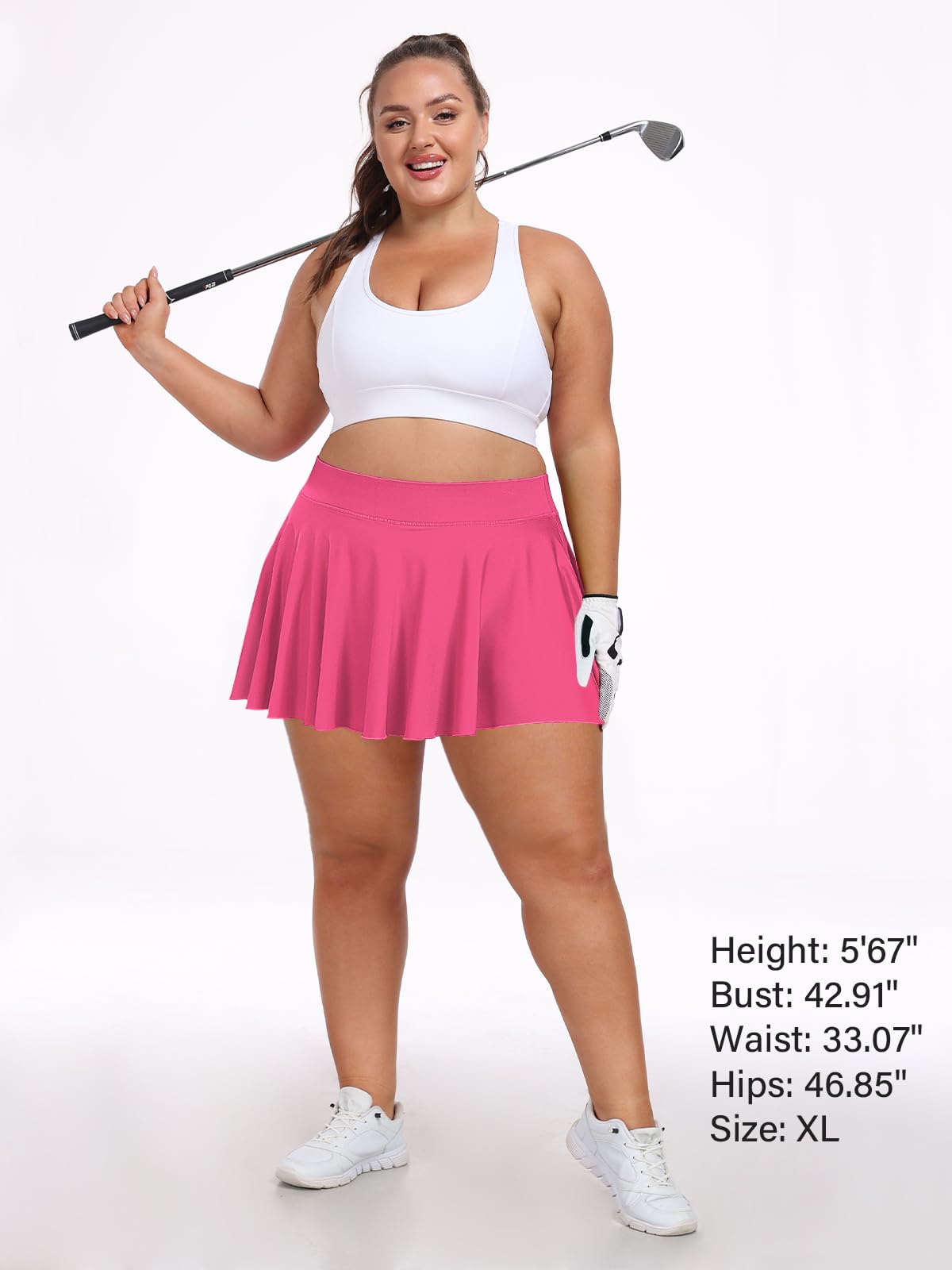 Plus Size Athletic Tennis Skirt - Rose-Moon Wood