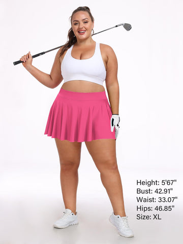 Plus Size Athletic Tennis Skirt - Rose-Moon Wood