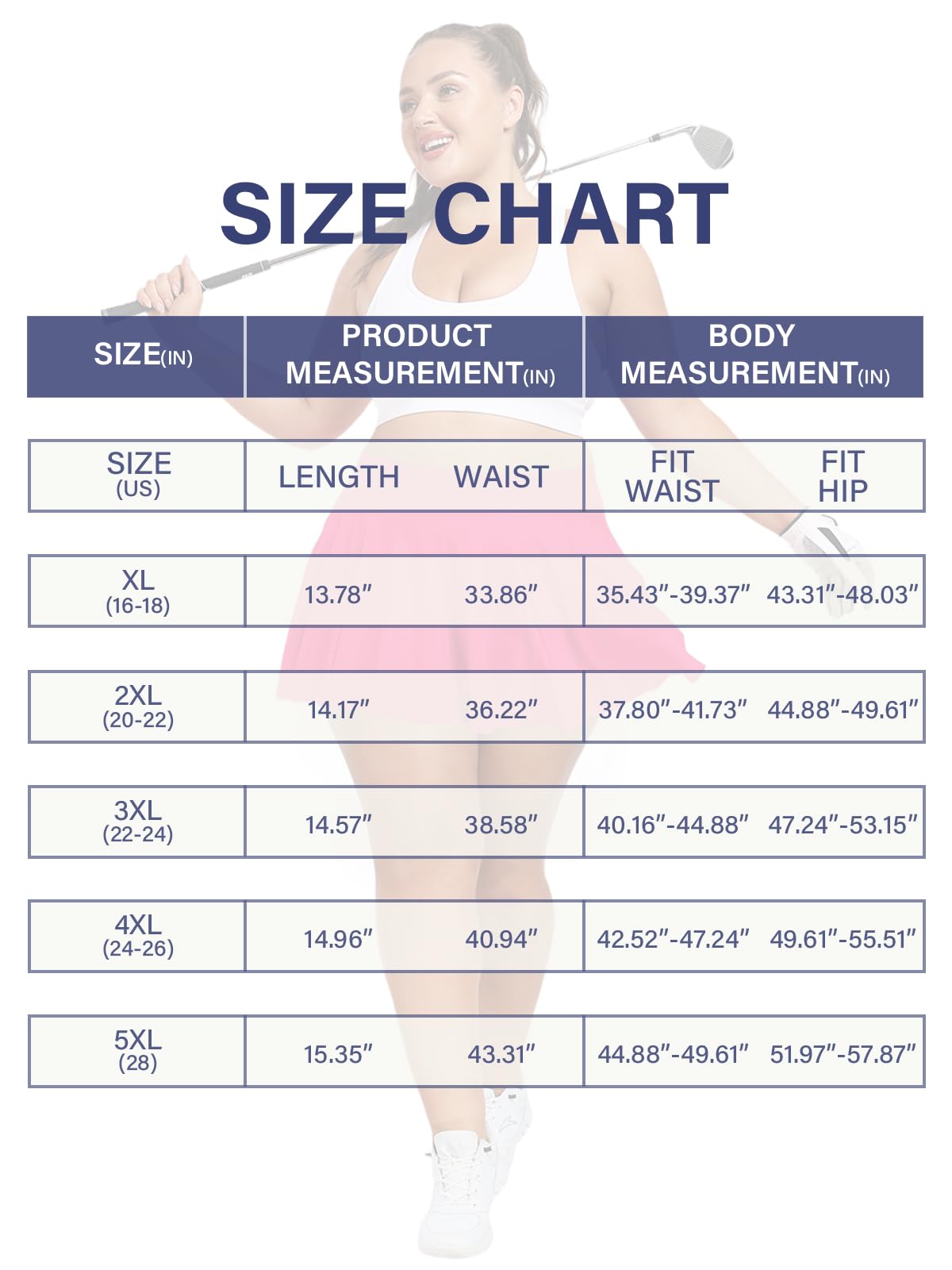 Plus Size Athletic Tennis Skirt - Rose-Moon Wood