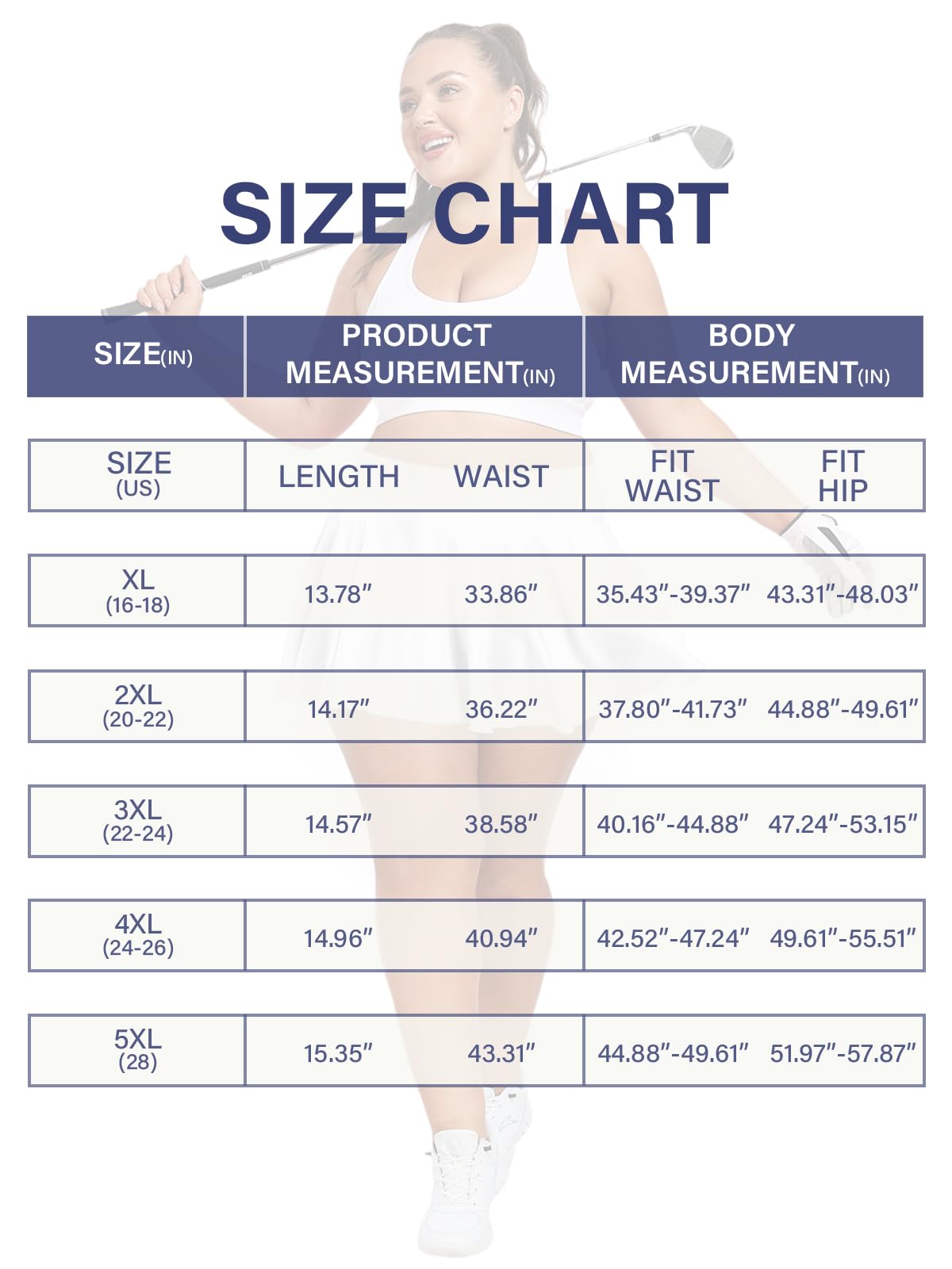 Plus Size Athletic Tennis Skirt - White-Moon Wood